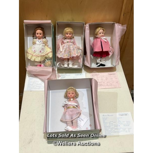 41 - Four Madame Alexander dolls inc. Happy Birthday 27240 , Bunny Tails 28200, Pink Ballet Class 17660, ... 