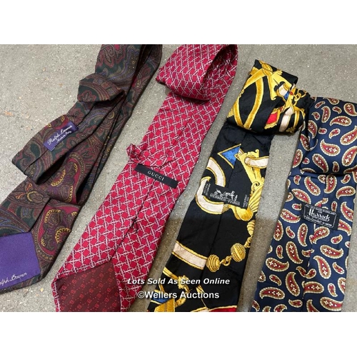 83 - Bag of ties inc. Hermes, Gucci and Dunhill / Container no.  BM000508