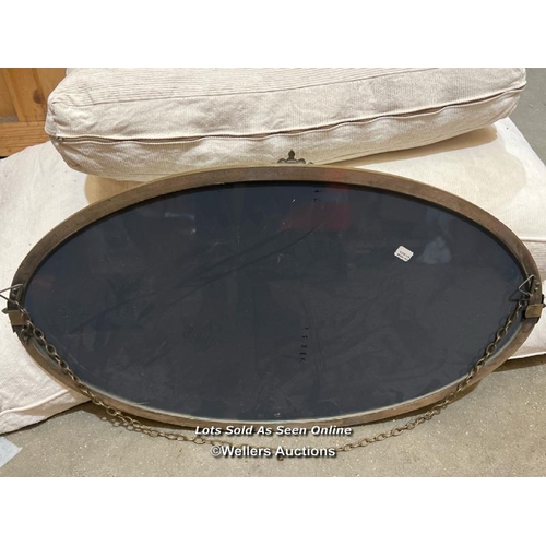 90 - 19th C oval mirror, 80cm (w) x 46cm (h) / Container no.  BM000508