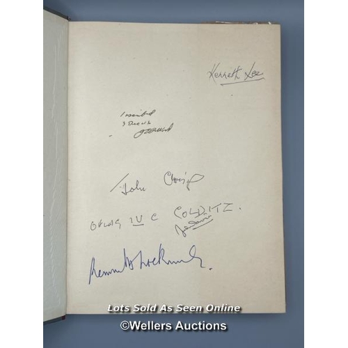 241 - A multi-signed 1946 edition hardback with protective book jacket cover of 'Detour: The Story Of Ofla... 