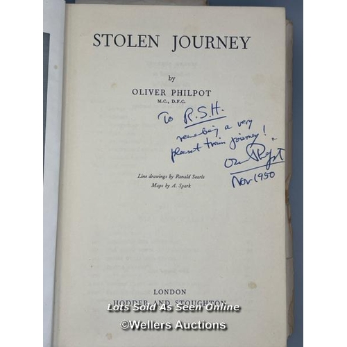 245 - A signed 1951 hardback edition of 'Stolen Journey' a captivating World War II escape story written b... 