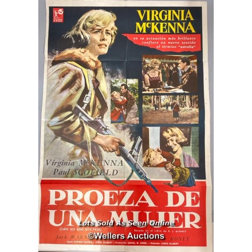 275 - Proeza De Una Mujer (Carve Her Name with Pride, 1958) Argentinian One Sheet film poster starring Vir... 