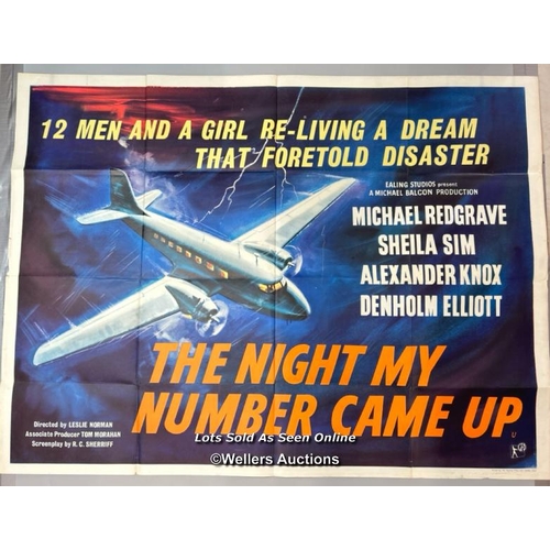 281 - The Night My Number Came Up (1955) starring Michael Redgrave and Denholm Elliott, Two UK Quad film p... 