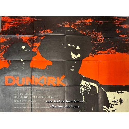 283 - Dunkirk (1958) starring John Mills, Richard Attenborough and Bernard Lee. UK Quad film poster printe... 