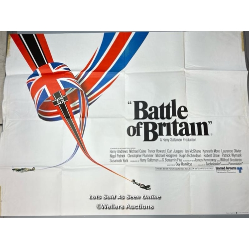 284 - Battle of Britain (1969) starring Michael Caine , Trevor Howard and Laurence Olivier. UK Quad film p... 