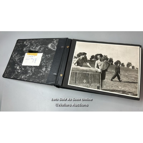 290 - An album containing approximately 125 original black and white production photographs, portraits, an... 