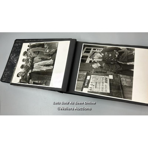 290 - An album containing approximately 125 original black and white production photographs, portraits, an... 