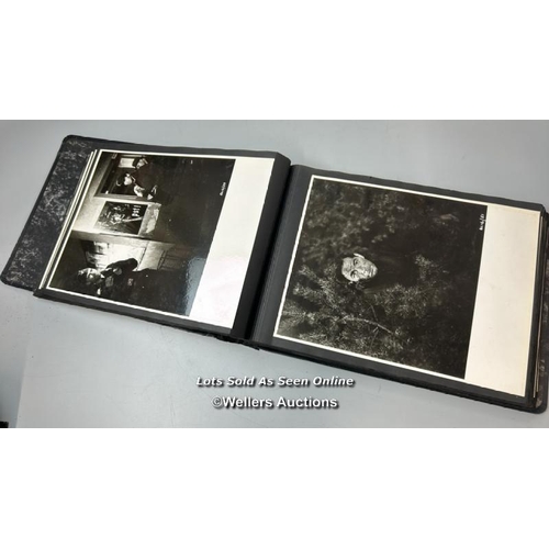 290 - An album containing approximately 125 original black and white production photographs, portraits, an... 