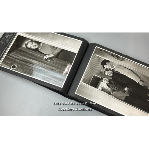 290 - An album containing approximately 125 original black and white production photographs, portraits, an... 