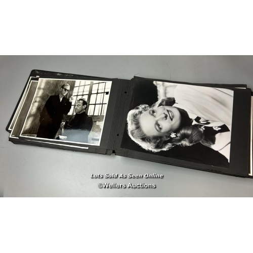 291 - An album containing approximately 125 original black and white production photographs, portraits, an... 