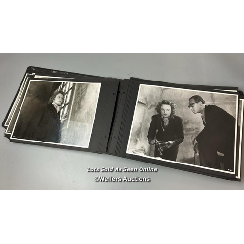 291 - An album containing approximately 125 original black and white production photographs, portraits, an... 