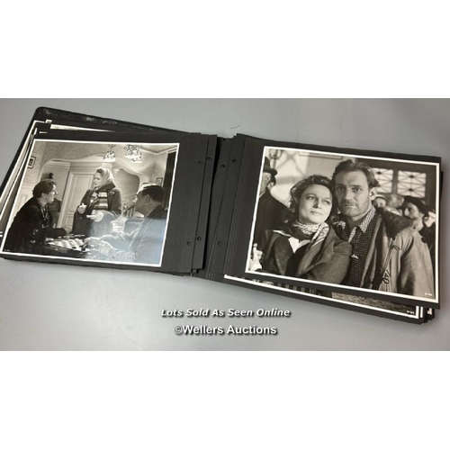 291 - An album containing approximately 125 original black and white production photographs, portraits, an... 