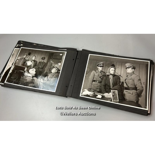 291 - An album containing approximately 125 original black and white production photographs, portraits, an... 