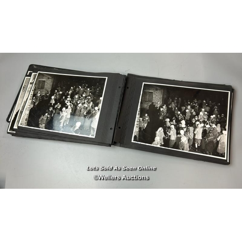 291 - An album containing approximately 125 original black and white production photographs, portraits, an... 