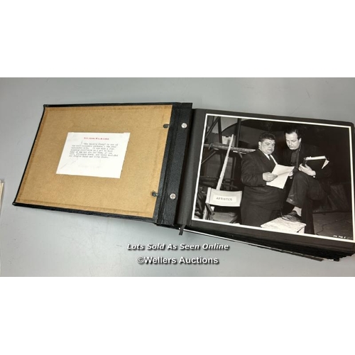 292 - An album containing approximately 124 original black and white production photographs, portraits, an... 