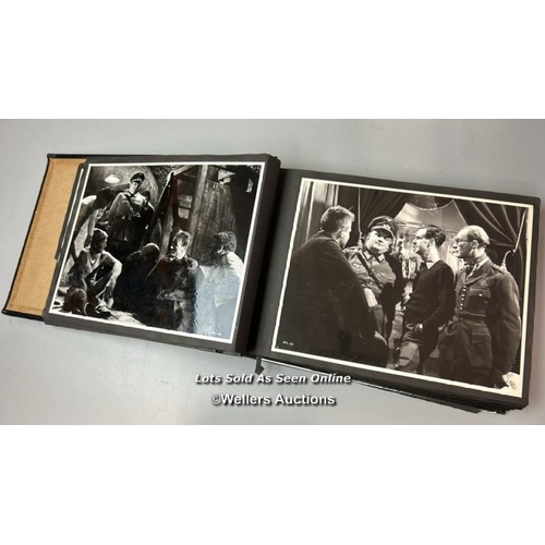 292 - An album containing approximately 124 original black and white production photographs, portraits, an... 