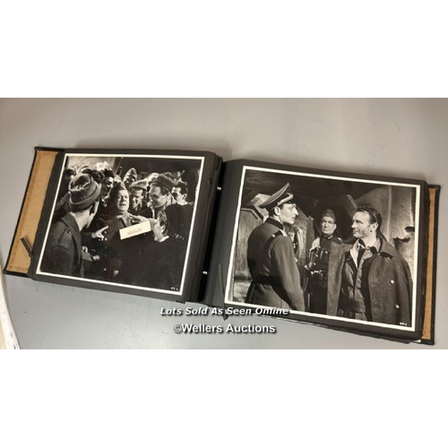 292 - An album containing approximately 124 original black and white production photographs, portraits, an... 