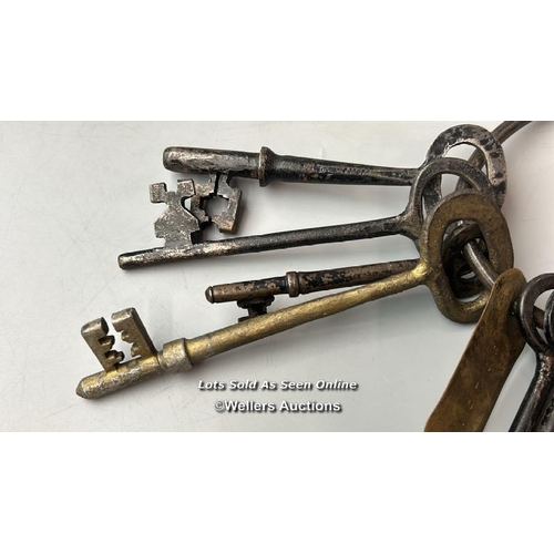 294 - This intriguing set of keys (eight in total), bearing a tag inscribed with the name 