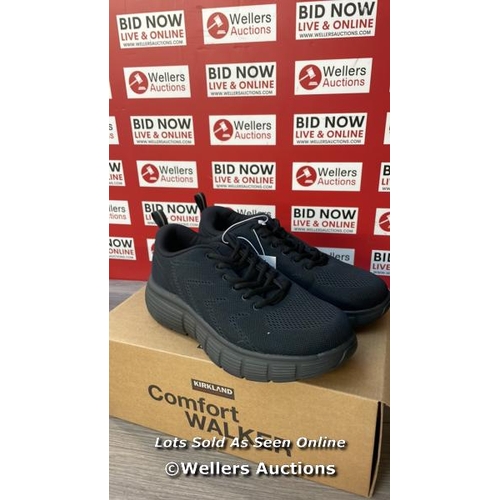 4464 - GENTS NEW KIRKLAND COMFORT WALKER BLACK TRAINERS, UK 9.5 / G26