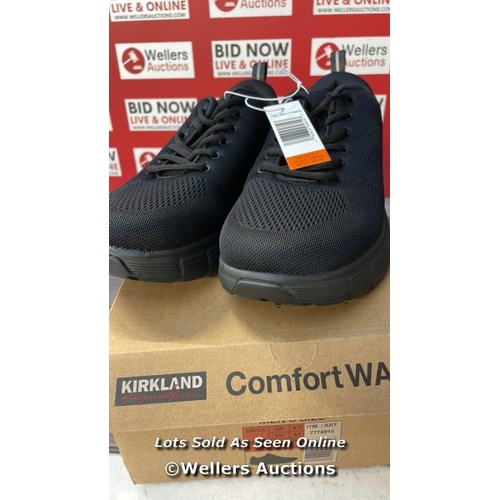 4464 - GENTS NEW KIRKLAND COMFORT WALKER BLACK TRAINERS, UK 9.5 / G26