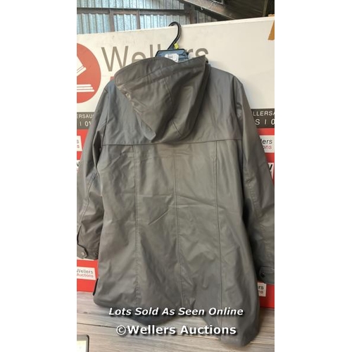 4468 - LADIES NEW WEATHERPROOF GREY RAIN COAT / XL / MINOR WIPEABLE MARKS / S