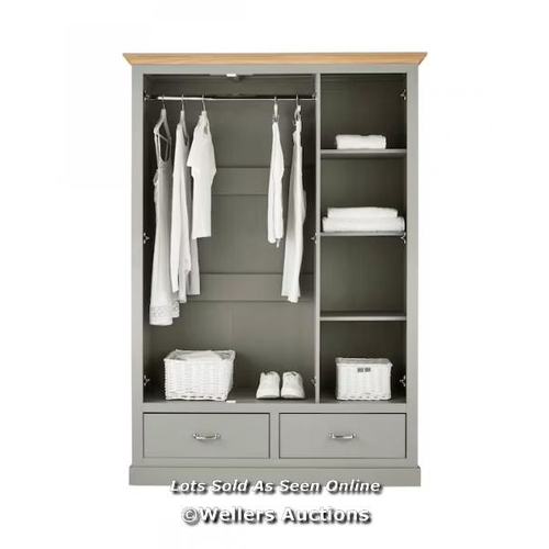 8051 - RRP: �499 - JULIPA ASHFORD 3 DOOR  2 DRAWER WARDROBE (GREY OAK) / APPEARS NEW, SEE IMAGES / COMES IN... 