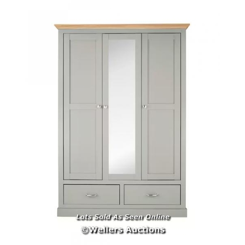 8051 - RRP: �499 - JULIPA ASHFORD 3 DOOR  2 DRAWER WARDROBE (GREY OAK) / APPEARS NEW, SEE IMAGES / COMES IN... 