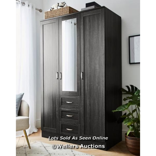 8053 - RRP: �489 - KINGSTON 3 DOOR, 3 DRAWER MIRRORED WARDROBE / APPEARS NEW, SEE IMAGES / COMES IN THREE B... 