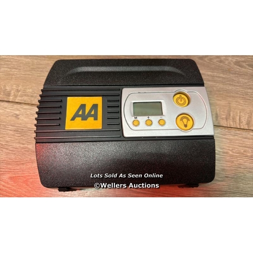 8244 - AA 12V DIGITAL TYRE INFLATOR AA5502  FOR CARS OTHER VEHICLES INFLATABLES BICYCLES - SHOWS PSI BAR KP... 