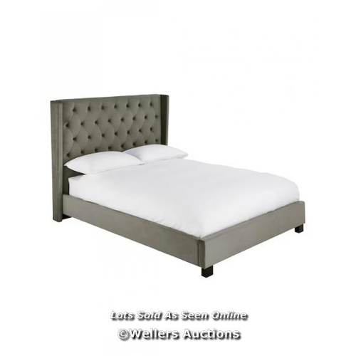 8502 - RRP: �549 - ALLEGRA WINGED FABRING BED FRAME (DOUBLE) CHARCOAL / APPEARS NEW, SEE IMAGES / COMES IN ... 