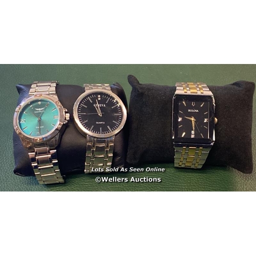 9546 - WATCHES X3 INC. GIANELLO DIAMOND, GENEVA NICKEL SAFE, AND BULOVA 98D153