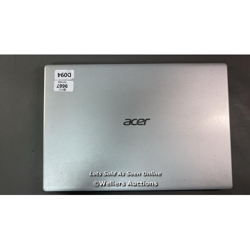 9667 - ACER LAPTOP AMD RYZEN 3 @ 2.6 GHZ/ 4GB RAM/ 250GB HD / WIN 11