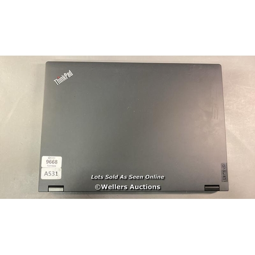 9668 - LENOVO THINK PAD P16V / CORE 19-13900H @ 2.6GHZ / 32 GD RAM / 1 TB HD/ WIN 11