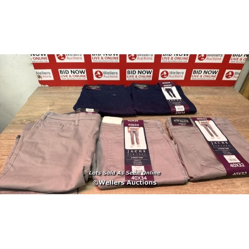 6023 - 5X MENS NEW JACHS TROUSERS 40X32 / 40X34 / A23