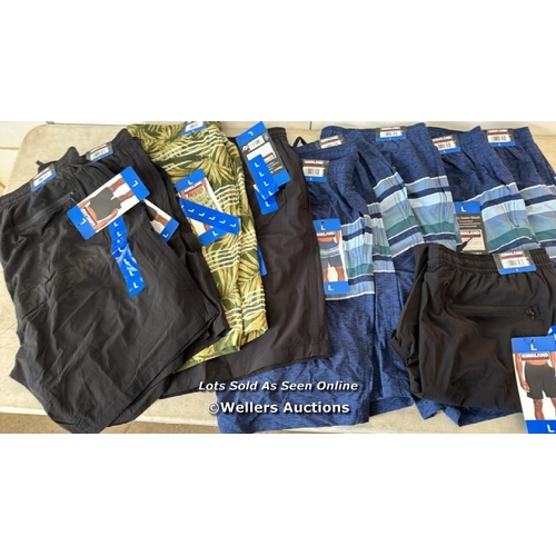 6030 - 10X PAIRS OF GENTS NEW KIRKLAND SIGNATURE SWIM SHORTS / L / H73