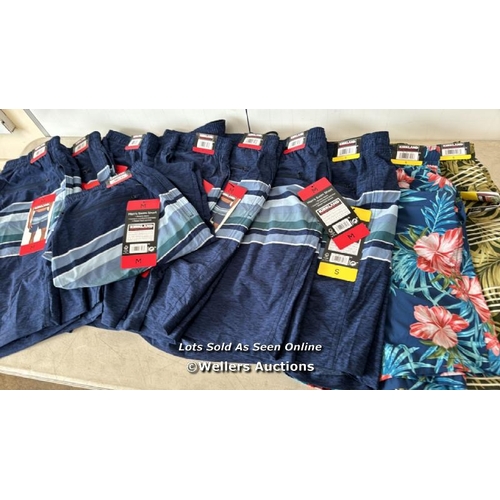 6034 - 10X PAIRS OF GENTS NEW KIRKLAND SIGNATURE SWIM SHORTS / X3 S & X7 M / H73