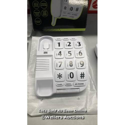 6517 - BENROSS 44580 JUMBO BIG BUTTON HOME LANDLINE TELEPHONE FOR ELDERLY AND DISABLED/WHITE/HANDS FREE FUN... 