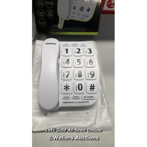 6517 - BENROSS 44580 JUMBO BIG BUTTON HOME LANDLINE TELEPHONE FOR ELDERLY AND DISABLED/WHITE/HANDS FREE FUN... 