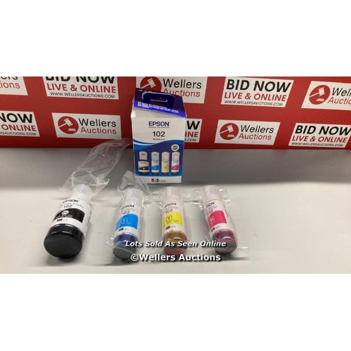 6529 - EPSON ECOTANK 102 GENUINE MULTIPACK INK BOTTLES / APPEARS TO BE IN GOOD CONDITION / SEE ALL IMAGES T... 