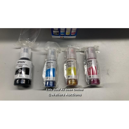 6529 - EPSON ECOTANK 102 GENUINE MULTIPACK INK BOTTLES / APPEARS TO BE IN GOOD CONDITION / SEE ALL IMAGES T... 