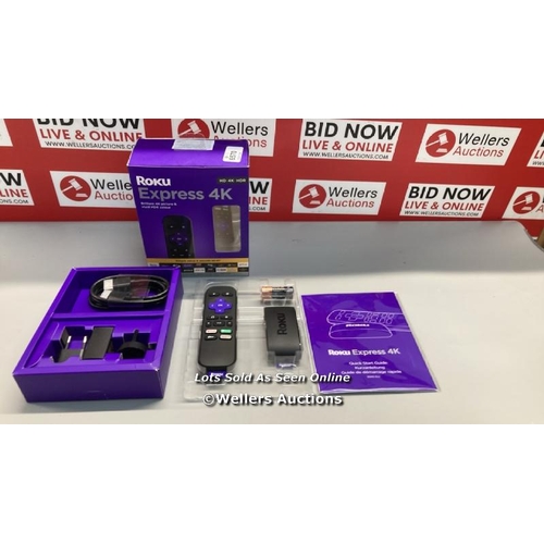 6570 - ROKU EXPRESS 4K | HD/4K/HDR STREAMING MEDIA PLAYER, BLACK / APPEARS TO BE IN GOOD CONDITION / SEE AL... 