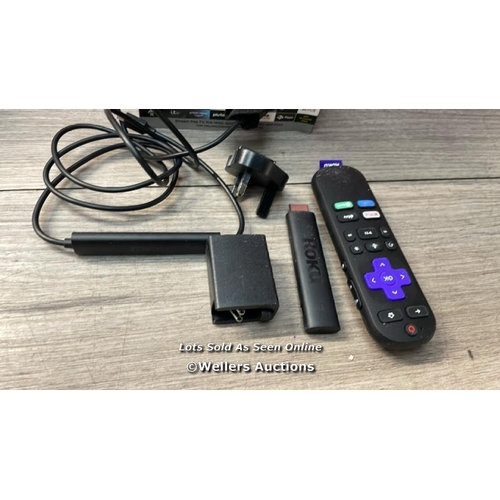 6573 - ROKU 3820EU STREAMING STICK 4K | HD/4K/HDR STREAMING MEDIA PLAYER, BLACK / APPEARS TO BE IN GOOD CON... 