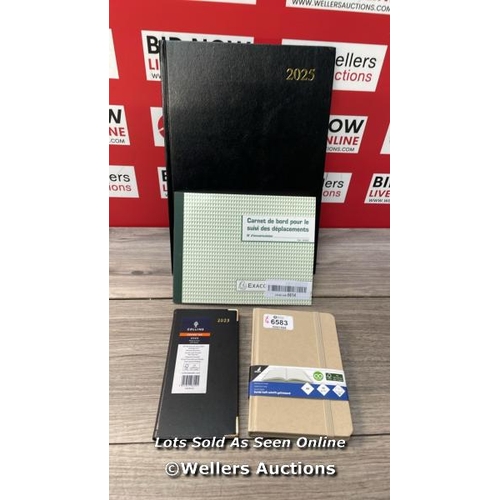 6583 - 4X DIARIES ETC. INCL. COLLINS BUSINESS POCKETS SLIMCHART WEEKLY NOTES 2023 DIARY - BLACK (CNB.99-23)... 