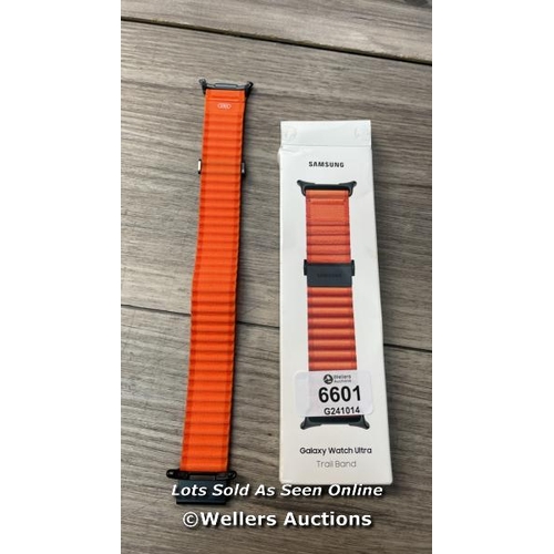 6601 - SAMSUNG GALAXY OFFICIAL TRAIL BAND FOR GALAXY WATCH ULTRA, ORANGE / APPEARS TO BE IN GOOD CONDITION ... 