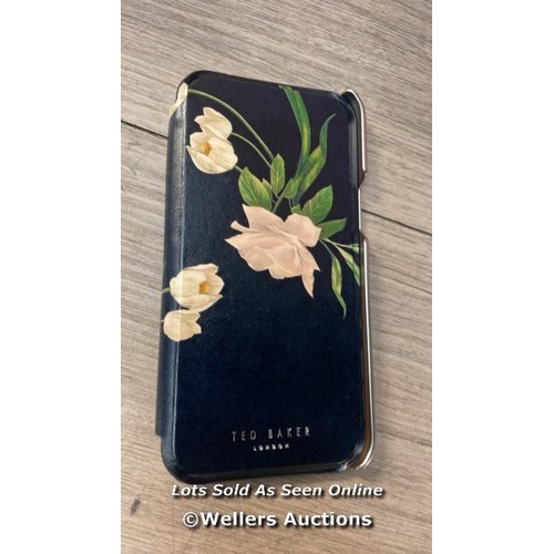 6638 - TED BAKER MIRROR FOLIO CASE FOR IPHONE 14 PLUS - ELDERFLOWER / APPEARS TO BE IN GOOD CONDITION / SEE... 