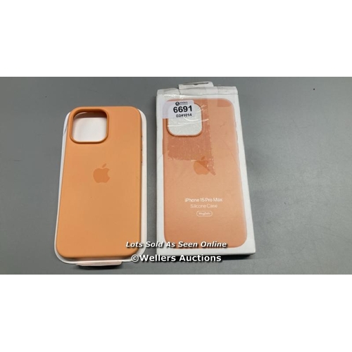 6691 - APPLE IPHONE 15 PRO MAX SILICONE CASE WITH MAGSAFE - ORANGE SORBET  / APPEARS TO BE IN GOOD CONDITIO... 