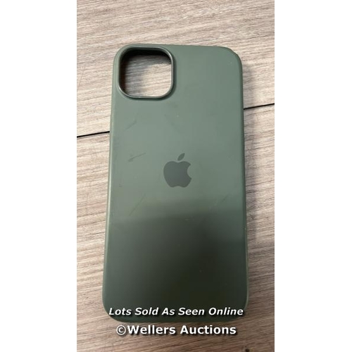 6693 - APPLE IPHONE 15 PLUS SILICONE CASE WITH MAGSAFE - CYPRESS  / APPEARS TO BE IN GOOD CONDITION / SEE A... 