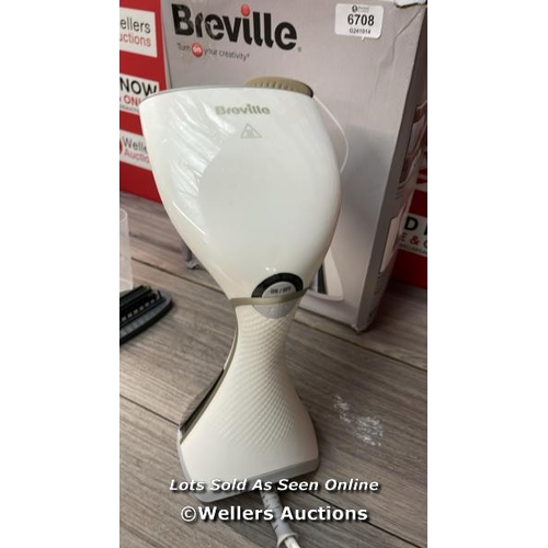 6708 - BREVILLE ELITETEMP HANDHELD GARMENT STEAMER | HORIZONTAL & VERTICAL CLOTHES STEAMER FOR HOME & TRAVE... 