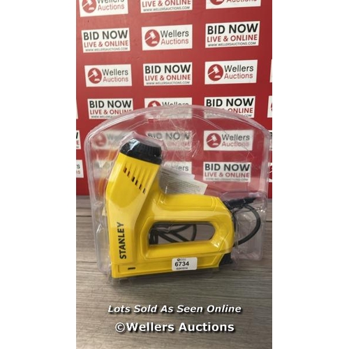 6734 - STANLEY HEAVY DUTY ELECTRIC STAPLER/NAILER GUN 0-TRE550, YELLOW