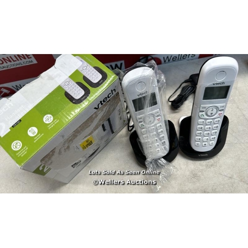 8145 - VTECH CS1501 DECT DIGITAL CORDLESS PHONE WITH CALL BLOCK, 2 HANDSETS, INTERCOM, LANDLINE HOUSE PHONE... 